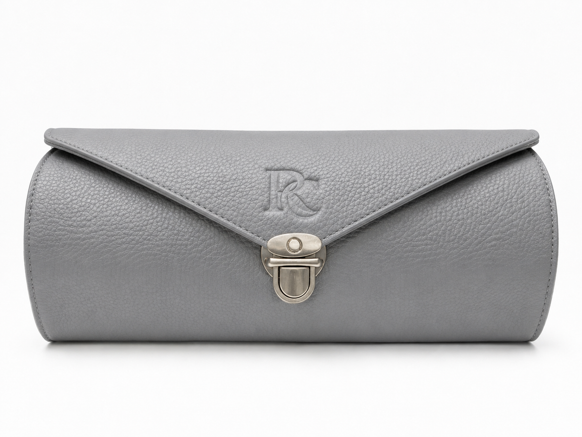 Jewelry Wardrobe Bag | Genuine  Grey Pebble Leather