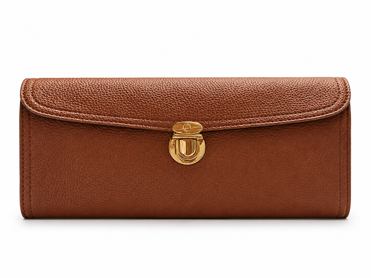 Jewelry Wardrobe Bag | Carmel Pebble Leather