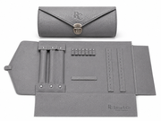 Jewelry Wardrobe Bag | Genuine  Grey Pebble Leather