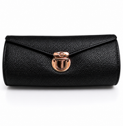 Mini Jewelry Wardrobe Bag | Genuine Black Pebble Leather